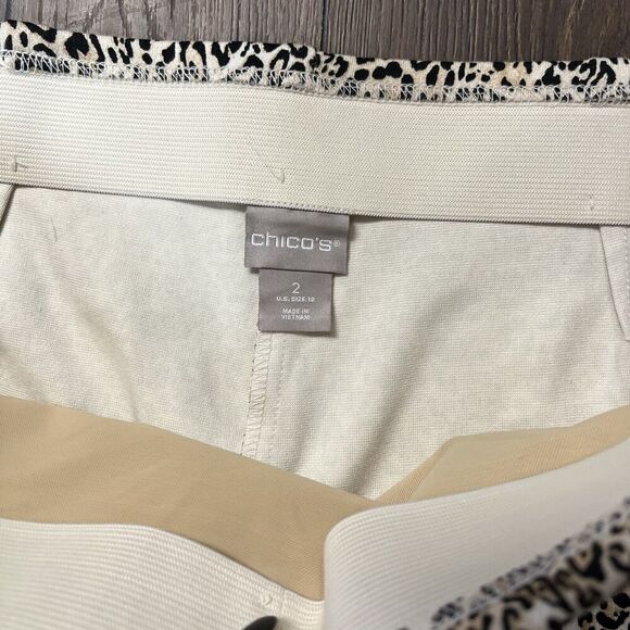 Chico’s So Slimming Juliet Cheetah-Print Ankle Pants SZ 2/12 - Picture 5 of 6